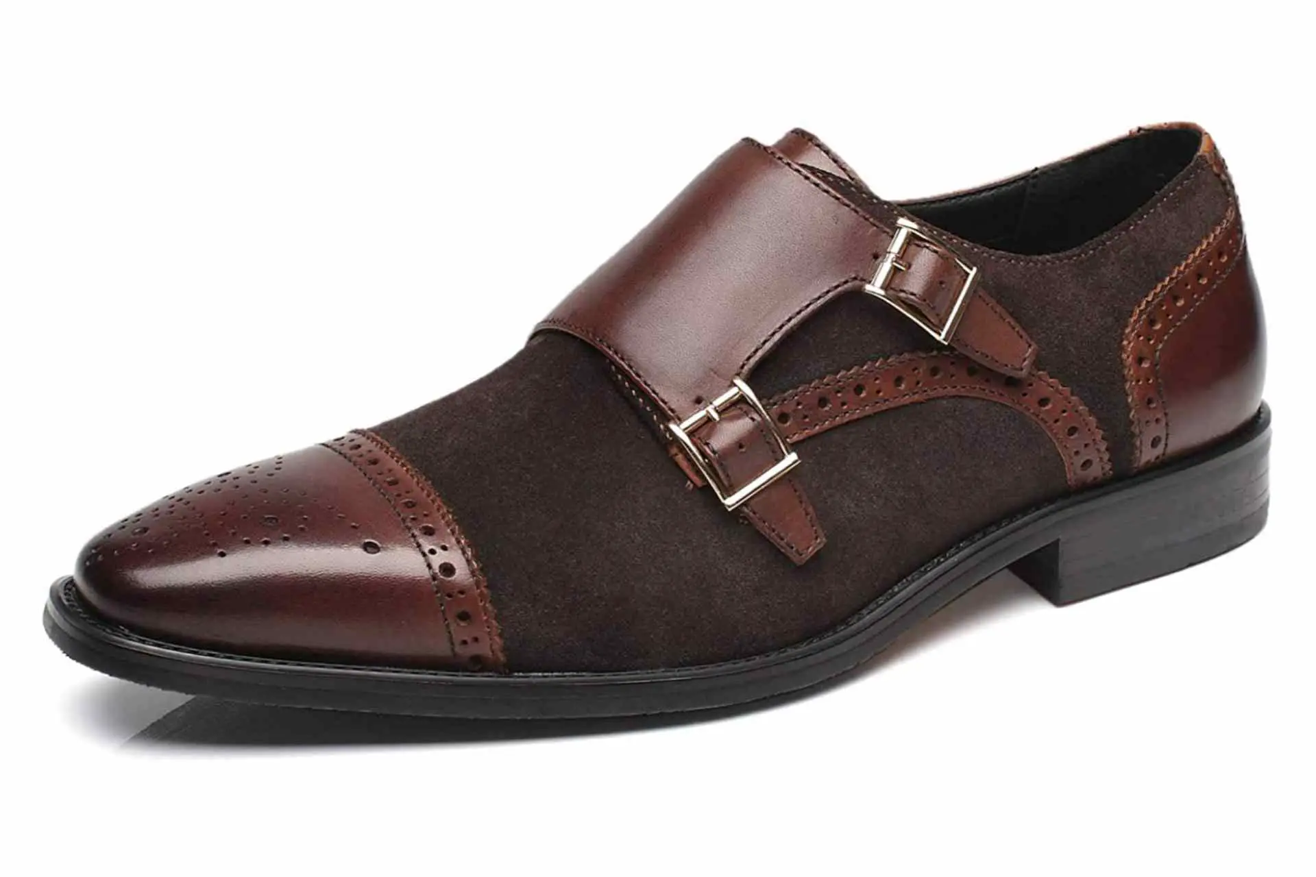 Best brown double Monk Strap shoes for men