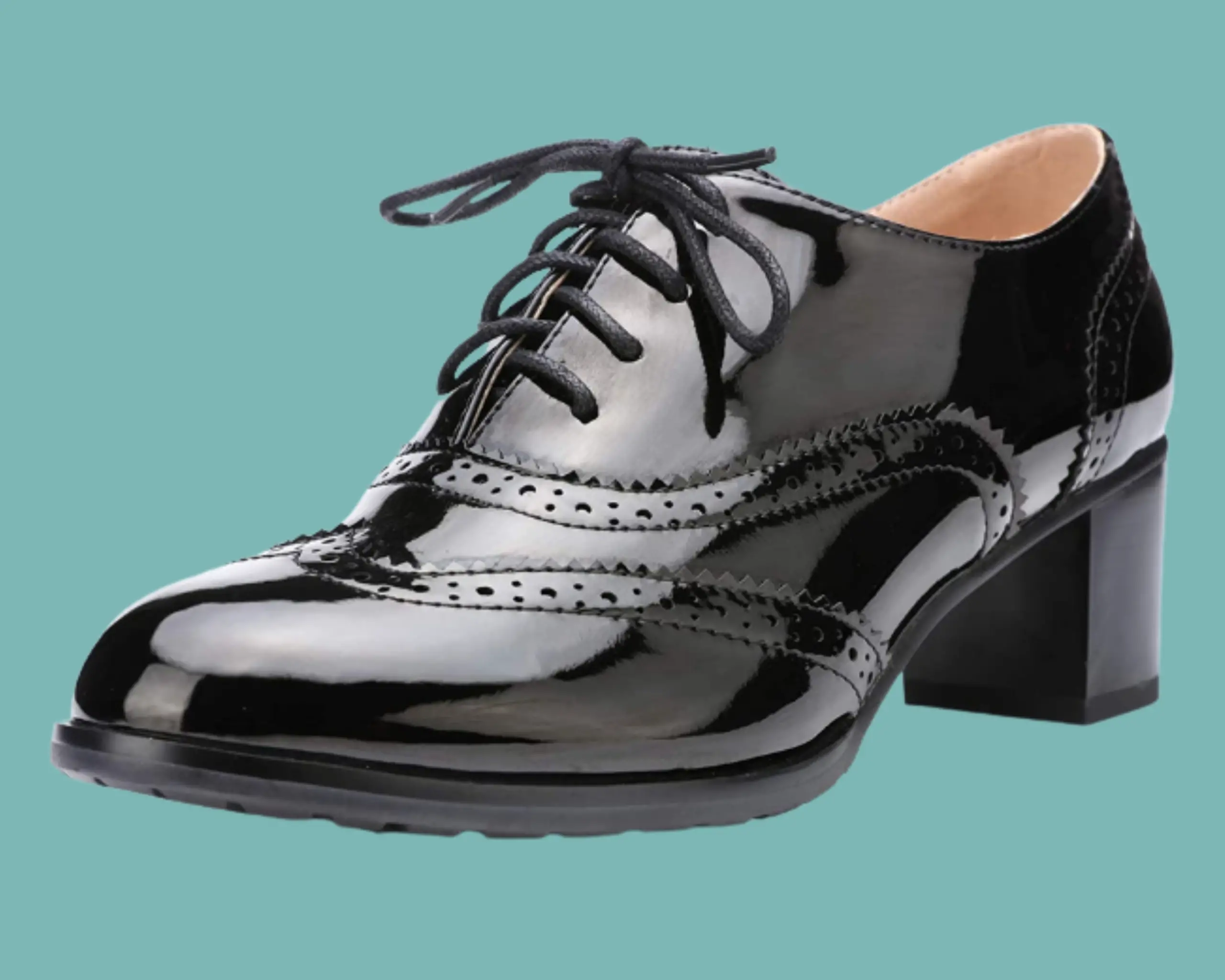 Comfortable heel Oxford shoe for women