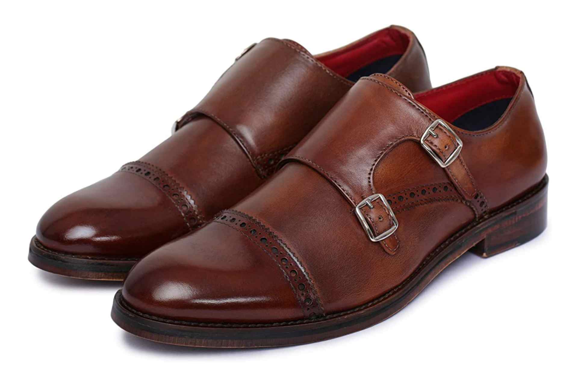 Quality brown Monk Strap shoes for men