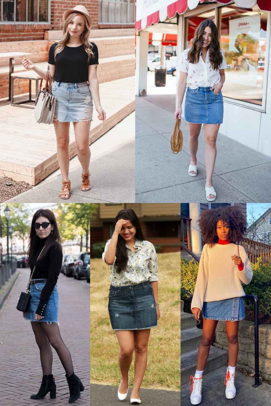 Shoes to wear with denim mini skirt