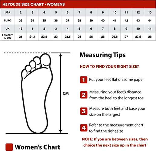 Hey dude wendy sox size chart